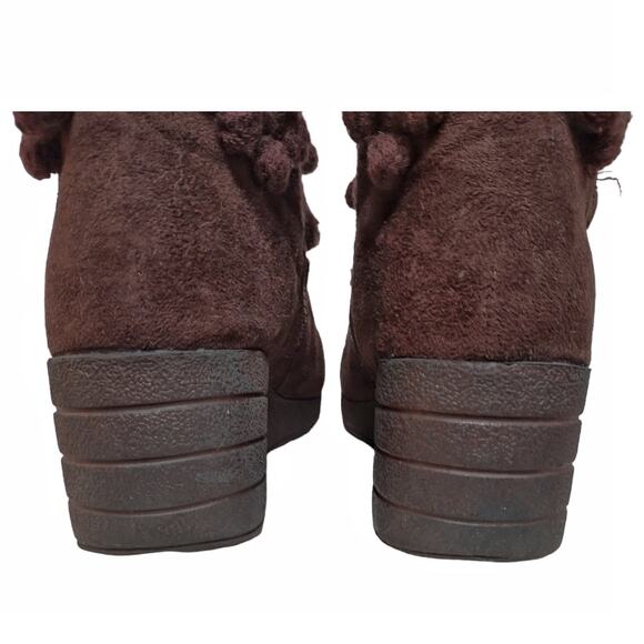 JOAN BOYCE Brown Sweater Knit Wedge Boots Size 8 w/ Gems Fall Winter Outdoors - Picture 11 of 14